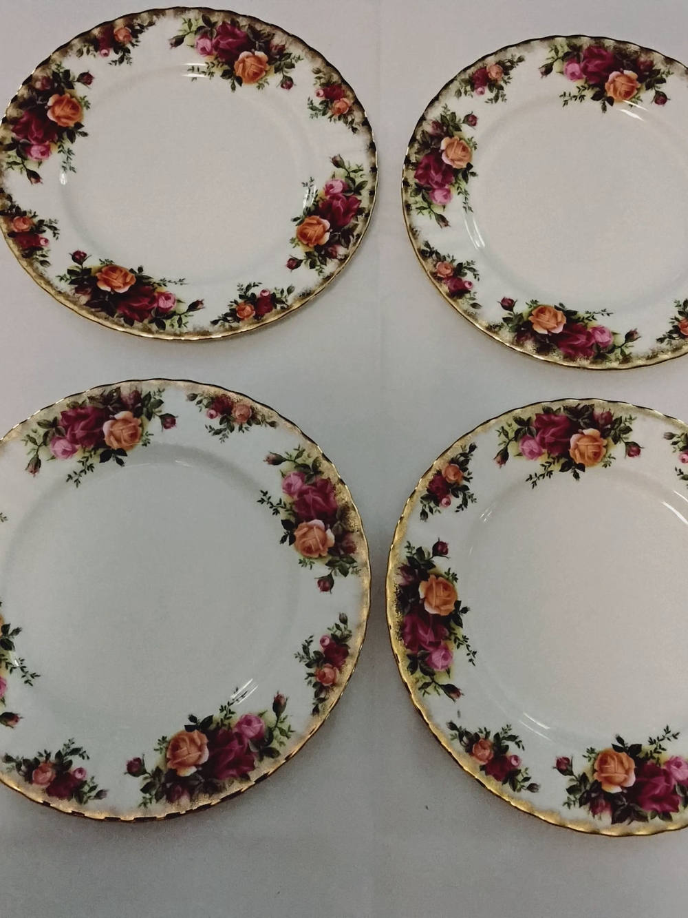 Vintage Royal Albert Old Country Roses Salad Plates Set Of 4 - EUC